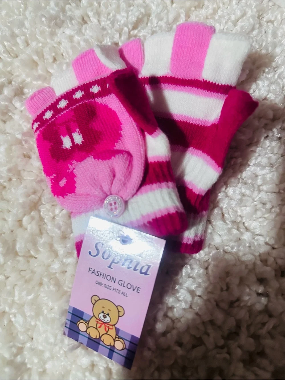 Kids Colorful Yellow & Red Fingerless Gloves-$10 each